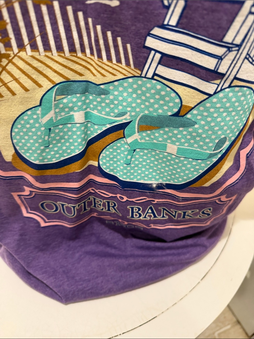 Outer Banks NC Purple Short Sleeve Tee Small Pink Chest Logo size XL women - Picture 4 of 9